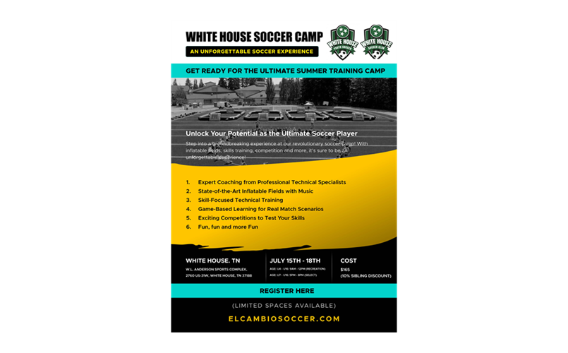 WHITE HOUSE YOUTH SOCCER SUMMER CAMP